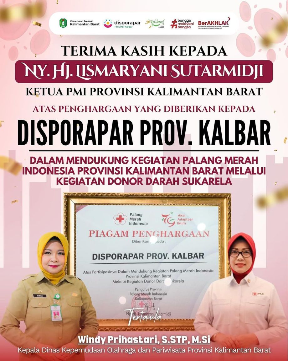 Piagam Penghargaan Partisipasi Kegiatan Donor Darah Sukarela